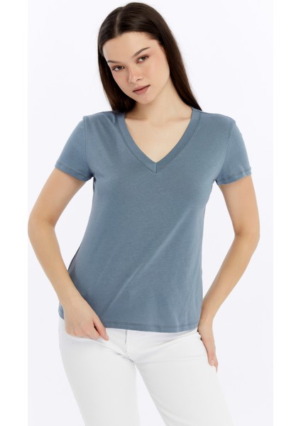 Kadın T-Shirt V Yaka Kısa Kollu fiyatları