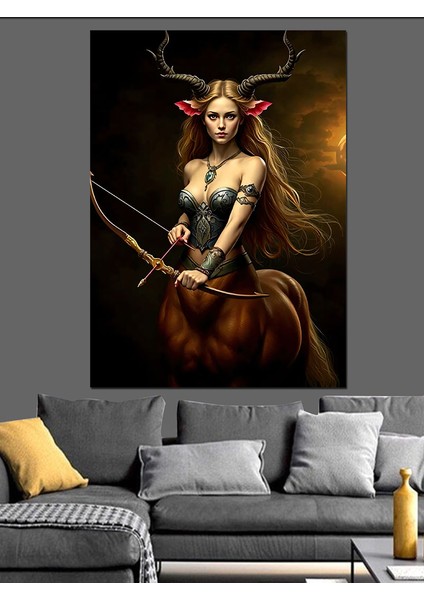 Kadın Centaur Okçu Dekoratif Kanvas - Mdf Ahşap Tablo fiyatları