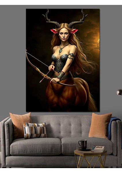 Kadın Centaur Okçu Dekoratif Kanvas - Mdf Ahşap Tablo modelleri