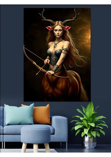 Kadın Centaur Okçu Dekoratif Kanvas - Mdf Ahşap Tablo fırsatları