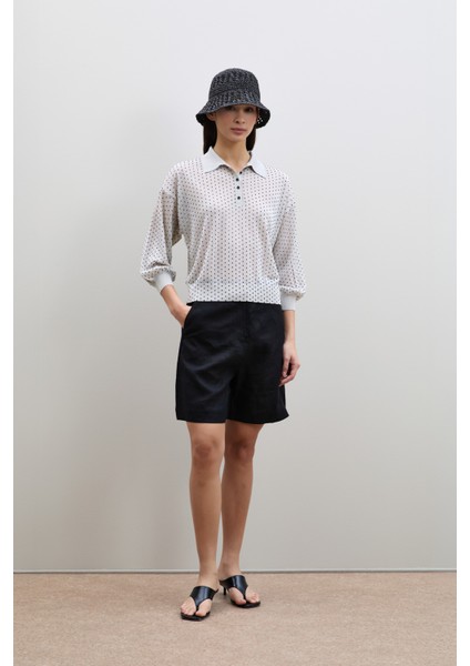Puantiye Desenli Polo Yaka Kazak