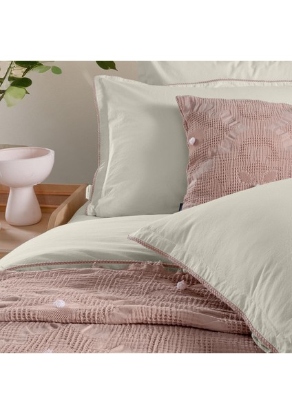 Mood Comfort Alison Çift Kişilik Yatak Örtüsü + Nevresim Takımı Pudra