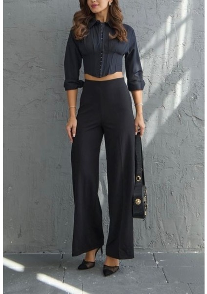 Likralı Palazzo Pantolon