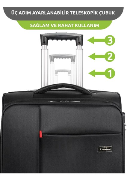 Carry-On Hostes Pilot Kabin Boy 15-17 Inc Uyumlu Laptop Bölmeli Kumaş Valiz fırsatları