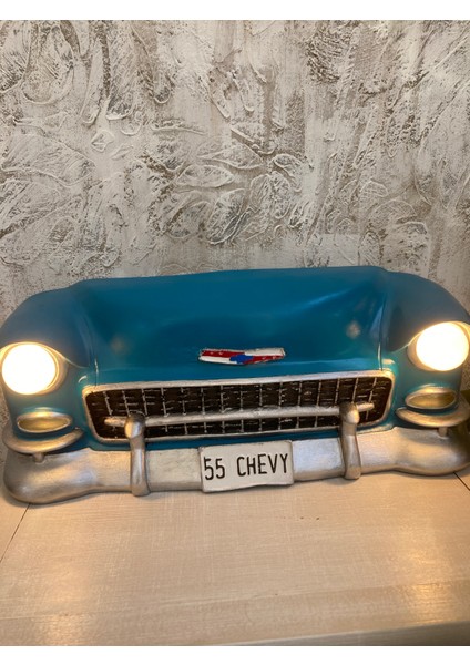 Isıklı Chevy Duvar Obje Araba,mavi fiyatları