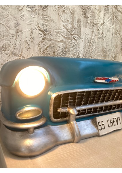 Isıklı Chevy Duvar Obje Araba,mavi fırsatları