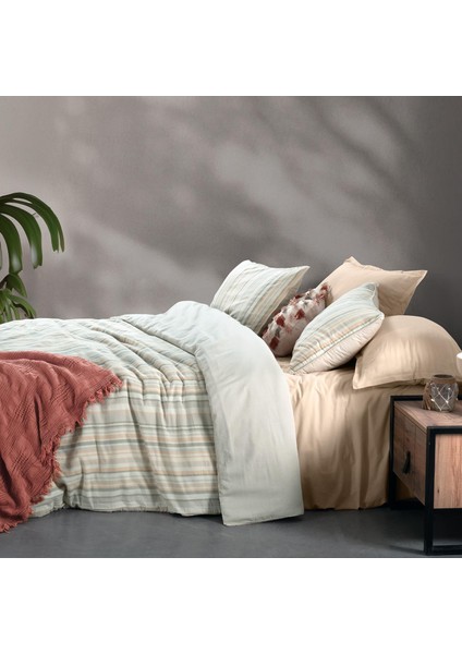 Mood Comfort Gerardo Bej Çift Kişilik Nevresim Takımı .