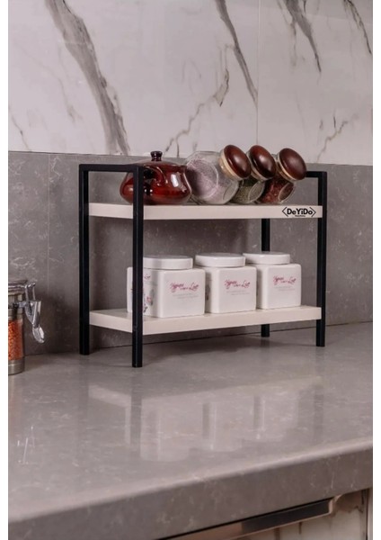 Masa Tezgah Üstü Mutfak Banyo Düzenleyici Organizer Baharatlık Kitaplık Raf Metal Sunum Servis Rafı modelleri