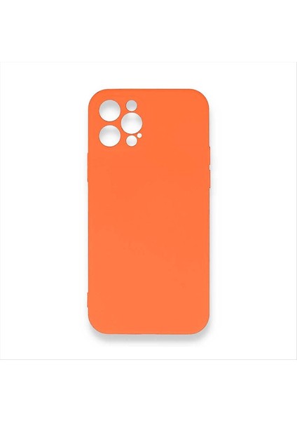 Premium Serisi Apple iPhone 12 Pro Max Uyumlu Lansman Kılıf Turuncu Soft Silikon