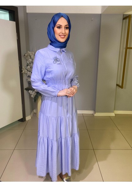 Moodbasic Kup Detaylı Aksesuarlı Fermuarlı Elbise fırsatları