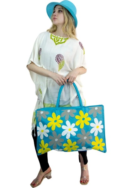 Kadın Plaj Çantası ve Şapka Takım 2175 - Bay Şapkacı fırsatları