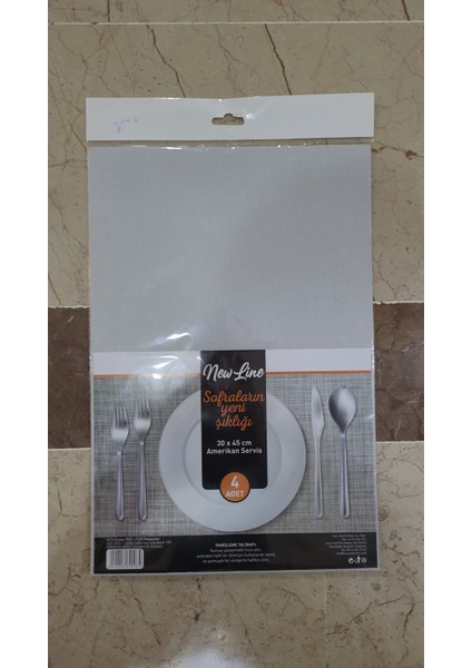 %73 Green Pvc %27 Polyester 4'lü Amerikan Servis 30X45CM Gri No4 1 Adet