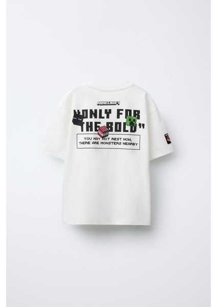 Erkek Çocuk Minecraft Baskılı Yazılı T-Shirt fırsatları