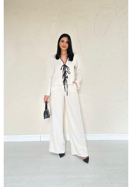 Bej Fiyonklu Keten Takım fiyatları