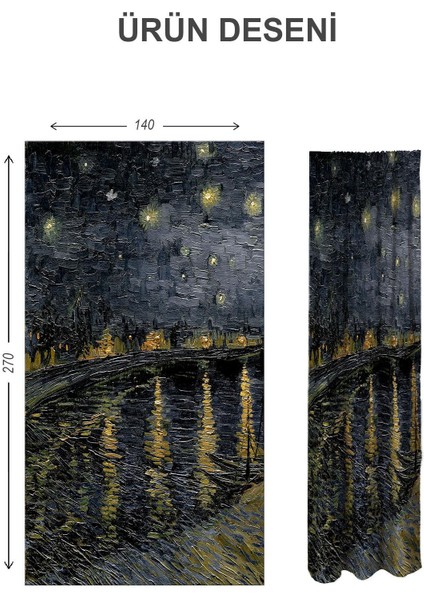 Blackout Karartma Yüksek Kalite Modern Desenli 2 Kanat Fon Perde 140 x 270 Nes Serisi NES15