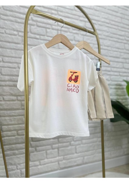 Erkek Çocuk Motor Detaylı Şort ve T-Shirt Alt Üst Takım
