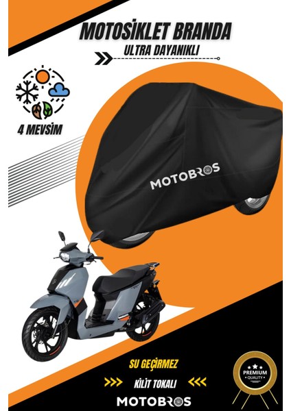 Motosiklet Branda Peugeot Tweet Siyah Su Geçirmez ve Dayanıklı (En Kalın) Kumaş Ömürlük Kullanım