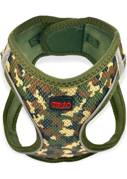 Kedi Köpek Air-mesh Göğüs Tasması Ve Gezdirme Sevk Kayışı Seti Camo 2si1 Arada