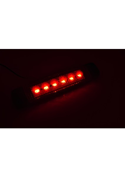 10 Adet Kırmızı Parmak Lamba 6 LED 12V 24V