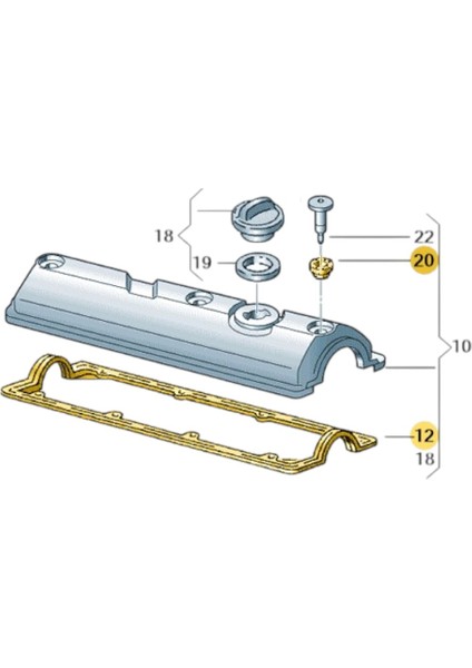 Vw Polo Hb 1994-1999 1.6 Aee Motor Külbütör Kapak Contası 030103483K modelleri