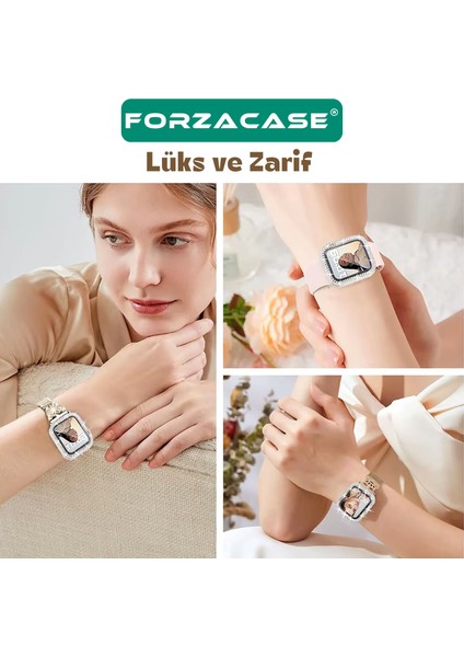 Apple Watch Ultra 1 / 2 49MM ile Uyumlu Elmas Taşlı Ekran Koruyuculu Kılıf Şeffaf - FC1010 indirimleri