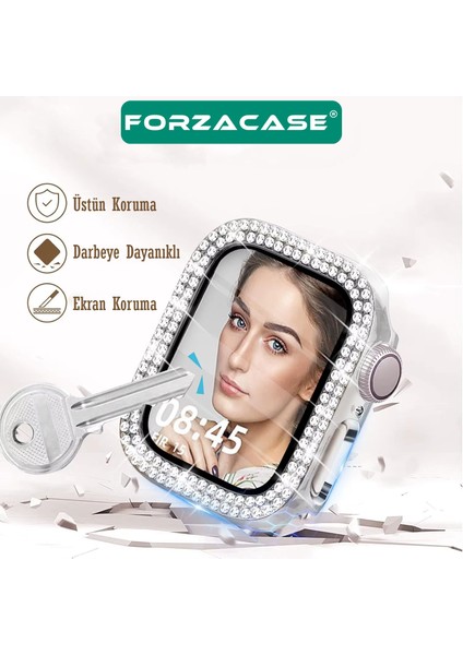 Apple Watch Se / Se 2 40MM ile Uyumlu Elmas Taşlı Ekran Koruyuculu Kılıf Şeffaf - FC1010 fiyatları