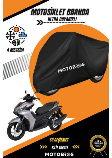 Motosiklet Branda Rks Arome 125 Siyah Su Geçirmez ve Dayanıklı (En Kalın) Kumaş Ömürlük Kullanım