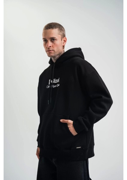 Üç Iplik Kapşonlu Dijital Patchli Sweatshirt - Siyah indirimleri