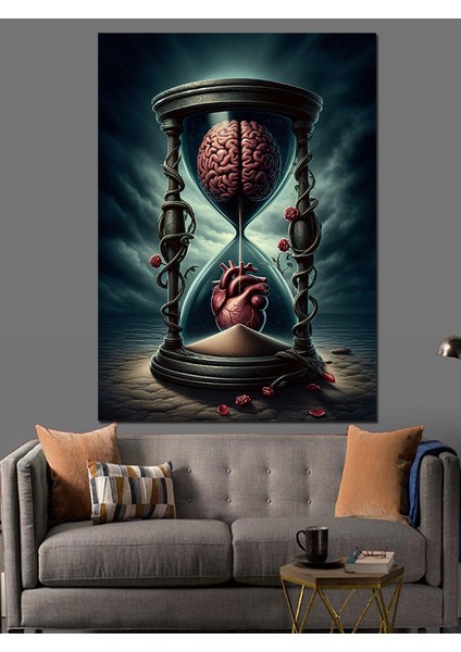 Zaman Kum Saati Dekoratif Kanvas - Mdf Ahşap Tablo fırsatları