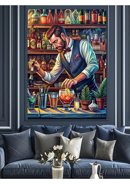 Barmen Adam Dekoratif Kanvas - Mdf Ahşap Tablo