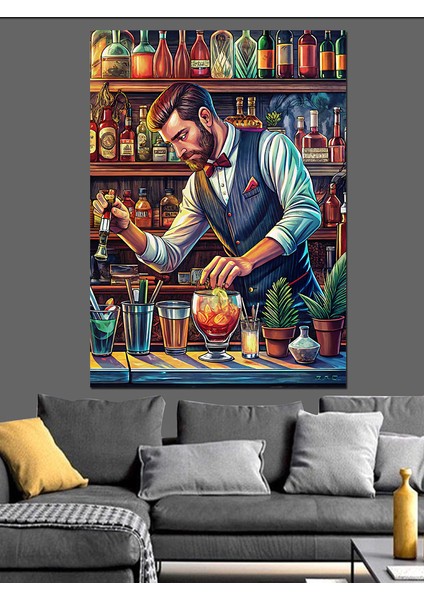 Barmen Adam Dekoratif Kanvas - Mdf Ahşap Tablo