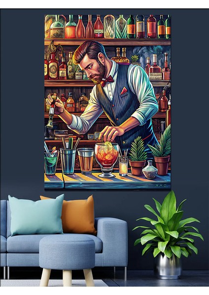 Barmen Adam Dekoratif Kanvas - Mdf Ahşap Tablo