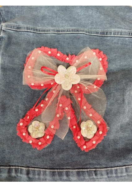 Kız Çocuk Kot Ceket Arkası Kurdela Detaylı modelleri