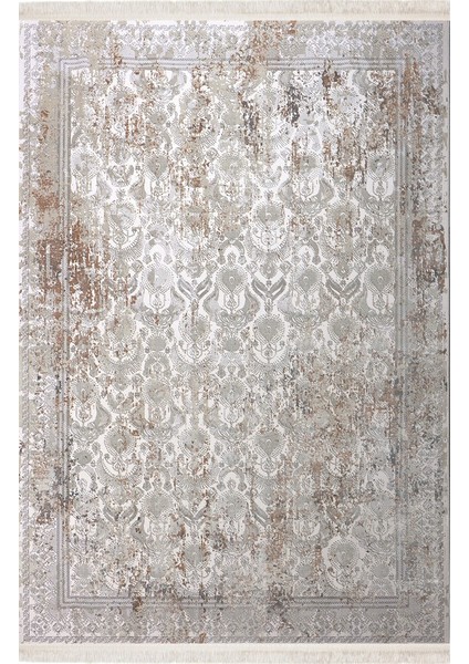 Baft 52297A Krem Yumuşak Dokulu Sık Dokuma Üst Kalite Vintage Ipek Bambu Halı