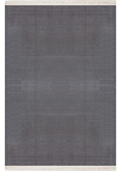 Baft 52315B Gri Yumuşak Dokulu Sık Dokuma Üst Kalite Vintage Ipek Bambu Halı