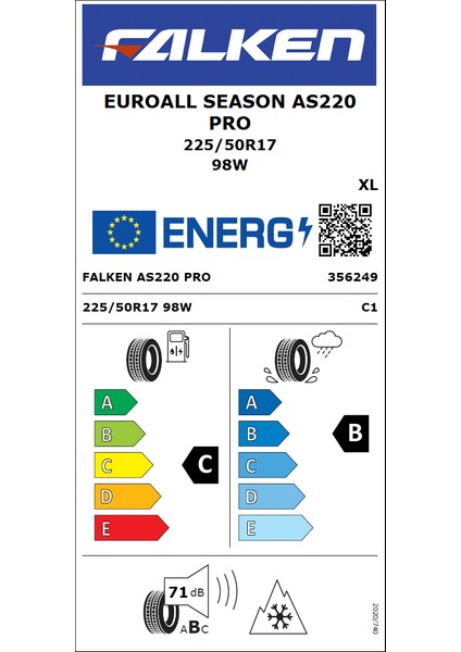 225/50 R17 98W Euroall Season AS220 Pro Oto 4 Mevsim Lastiği (Üretim Yılı:2024)