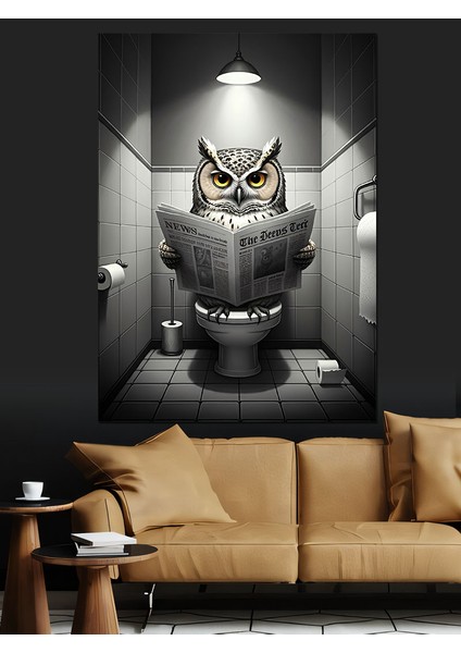 Gazete Baykuşu Dekoratif Kanvas - Mdf Ahşap Tablo fiyatları