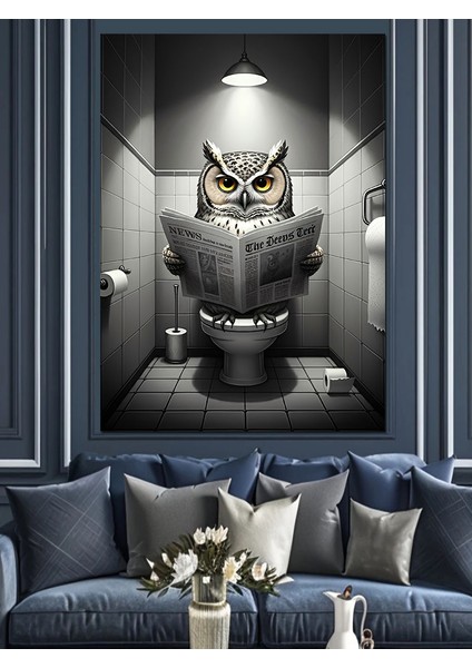 Gazete Baykuşu Dekoratif Kanvas - Mdf Ahşap Tablo modelleri