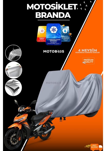 Motosiklet Branda Kuba East Pro (En Kalın) Kumaş Ömürlük Kullanım (Tokalı)