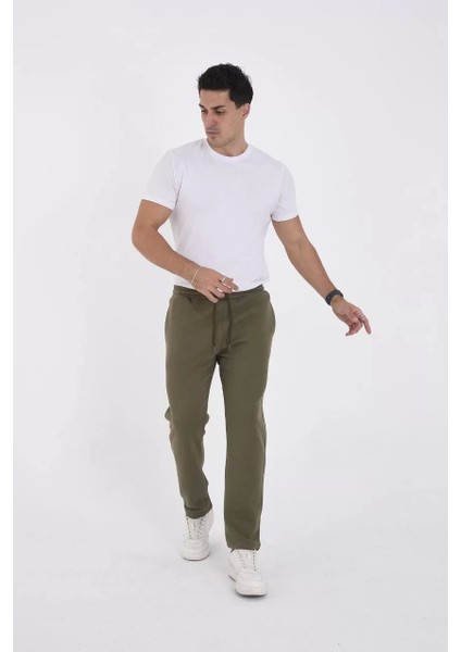 Unisex Üç Iplik Basic Eşofman Pantolon - Haki