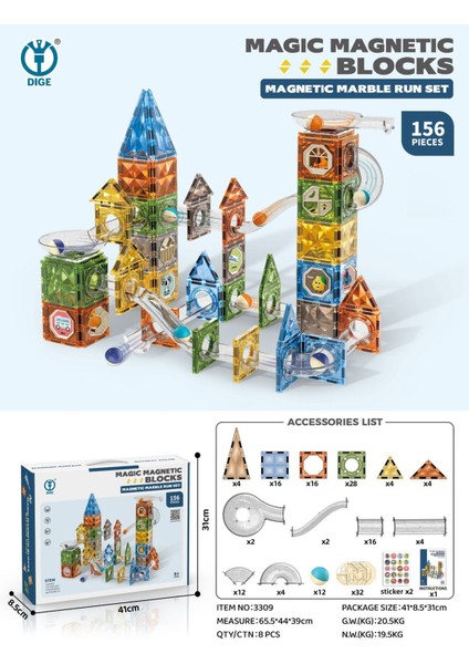 Çocuk Eğitici Montaj Parça Tumbler Blokları Bulmaca Dıy Patchwork Oyuncaklar (Yurt Dışından)