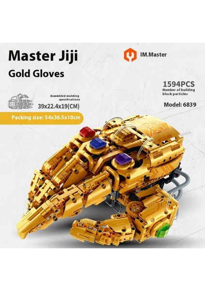 Iron Man Yapı Taşları Infinity Gauntlet Mekanik Model Montajlı Hidrolik Hareketli Oyuncaklar (Yurt Dışından)