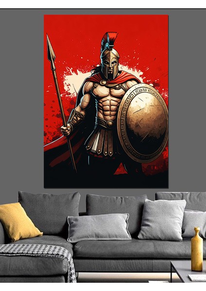 Gladyatör Savaşçı Dekoratif Kanvas - Mdf Ahşap Tablo