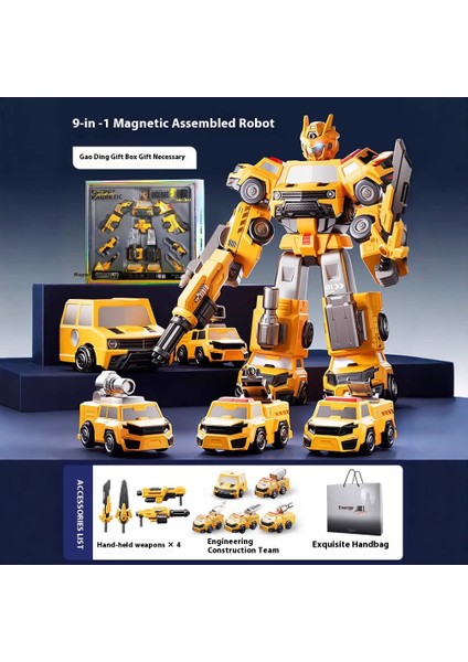 Yeni Çocuk Manyetik Montaj Dönüştürme Robot Mühendislik Araba Serisi Patchwork Puzzle Oyuncaklar (Yurt Dışından)