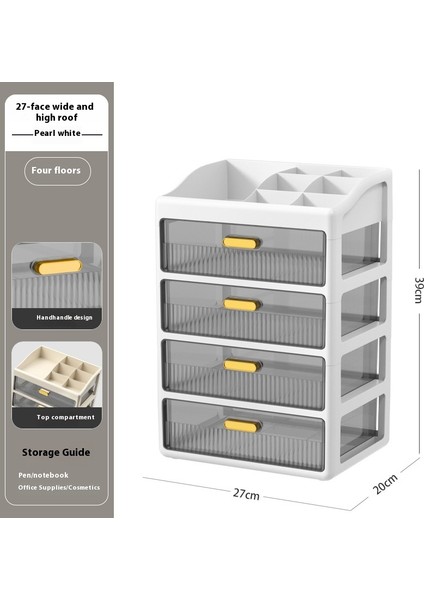 Masaüstü Düzenleyici Basit Çok Bölmeli Çekmece Kırtasiye Şeffaf Kutu (Yurt Dışından)