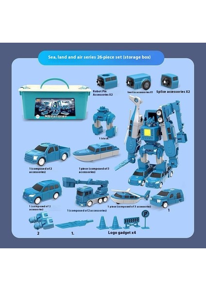 Yeni Çocuk Manyetik Montaj Dönüştürme Robot Mühendislik Araba Serisi Patchwork Puzzle Oyuncaklar (Yurt Dışından)