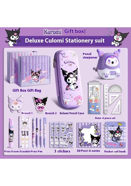 Kuromi Kırtasiye Seti Hediye Kutusu Ilkokul Öğrencileri Için Öğrenme Kırtasiye Paketi (Yurt Dışından)