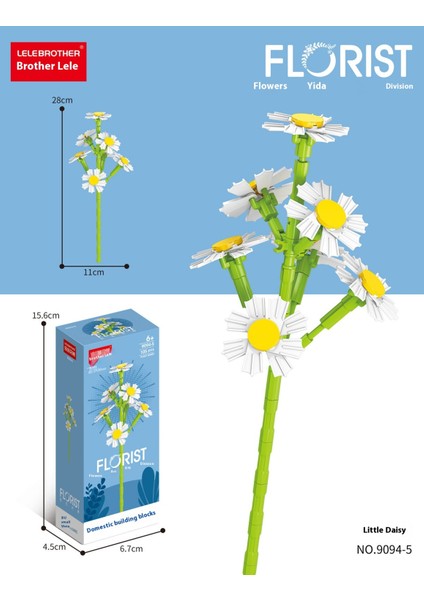 Çiçek Blok Maket Puzzle Yapboz Hediyelik El Yapımı Süs (Yurt Dışından)