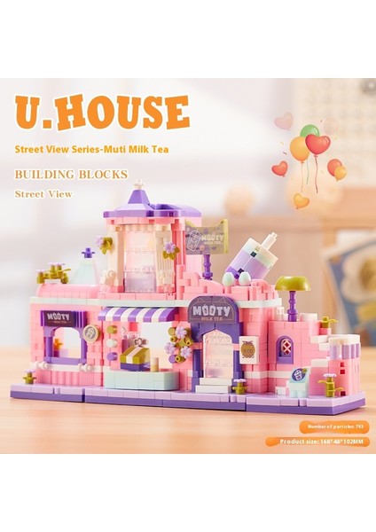 Sokak Sahnesi Yapı Taşları Puzzle Montajı Çocuk Oyuncakları Kulübe Modeli Süsler (Yurt Dışından)