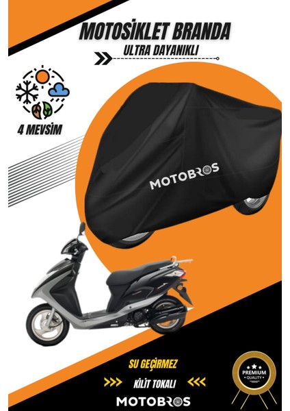 Motosiklet Branda Honda Activa Siyah Su Geçirmez ve Dayanıklı (En Kalın) Kumaş Ömürlük Kullanım